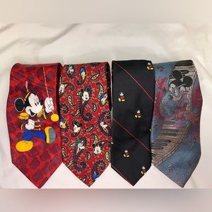 Disney Vintage Neck Ties Lot of 4